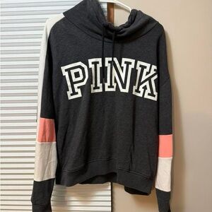 Victoria’s Secret PINK Black Sweatshirt with Colorblock Sleeves